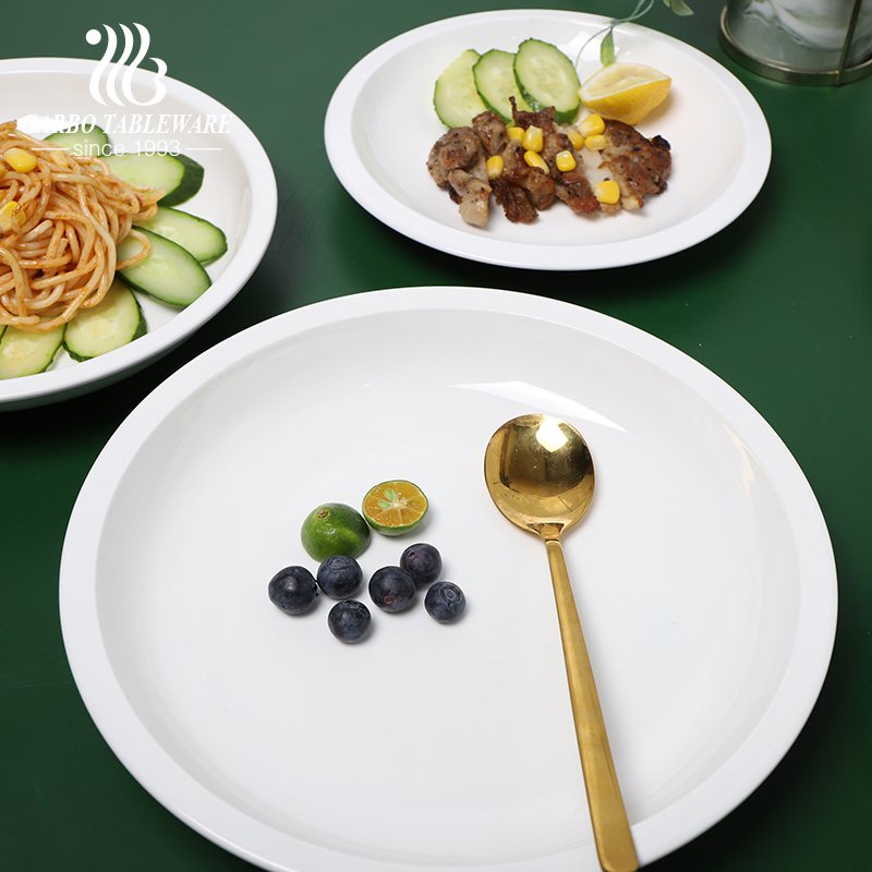 فندق بورسلين فاخر يقدم أدوات مائدة سميكة 8 بوصة طبق عشاء عميق من الخزف