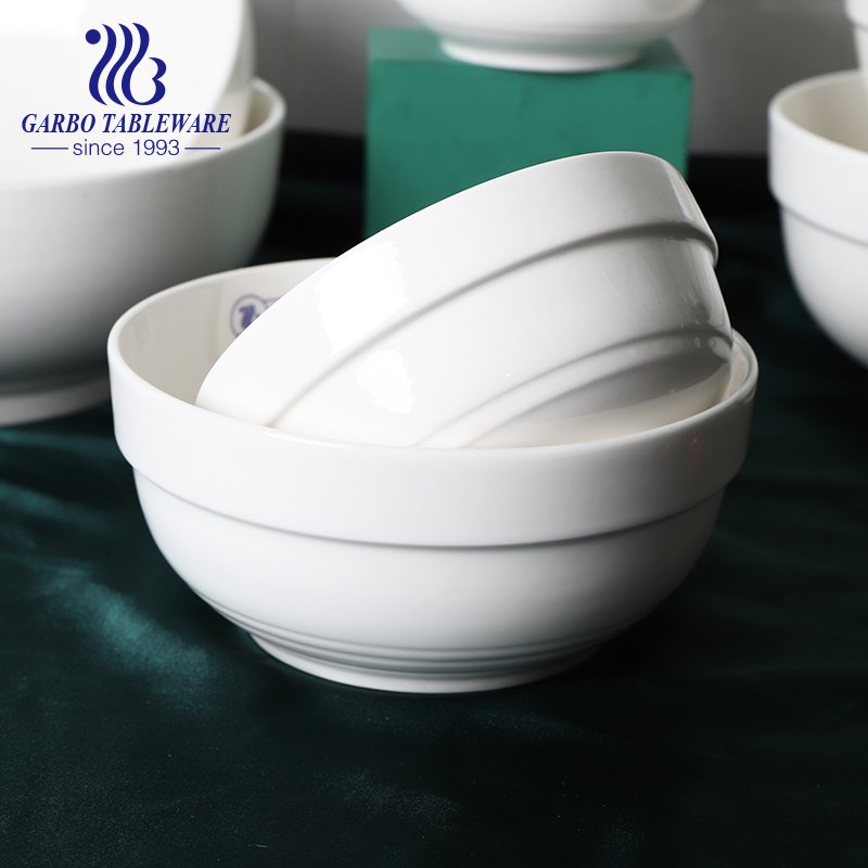 780ml porcelain bowl with embossed spot design for rice eating