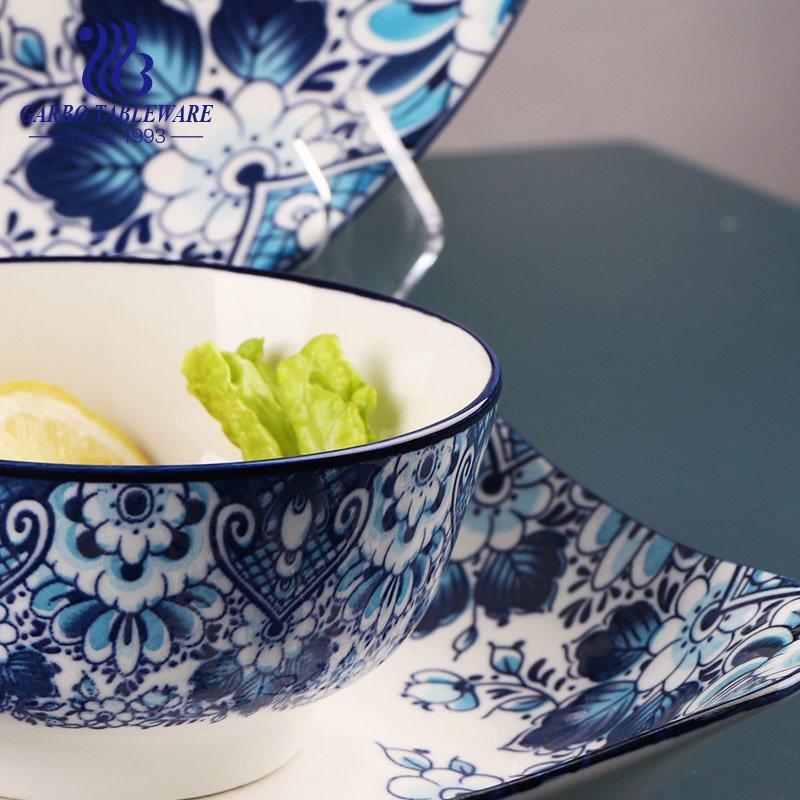 Hotsale 820ml porcelain bowl with underglazed color pattern for noodles