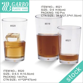 China food grade clear plain 7oz / 8oz / 9oz daily use polycarbonate drinking cup