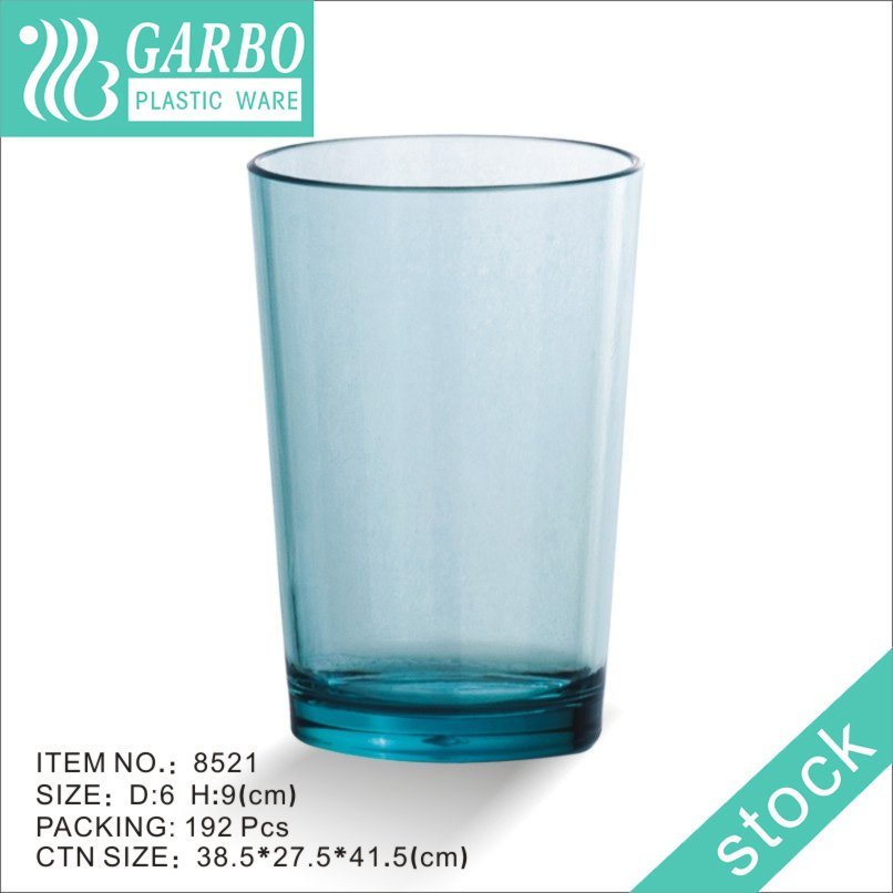 unbreakable 8oz blue colored juice polycarbonate glass