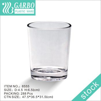 تعزيز رخيصة غير قابلة للكسر 4 أوقية كأس زجاجي شفاف من البولي كربونات