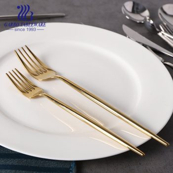 High-end Royal Pointed Tail Aço Inoxidável 410 Matte / Glossy Golden Fork