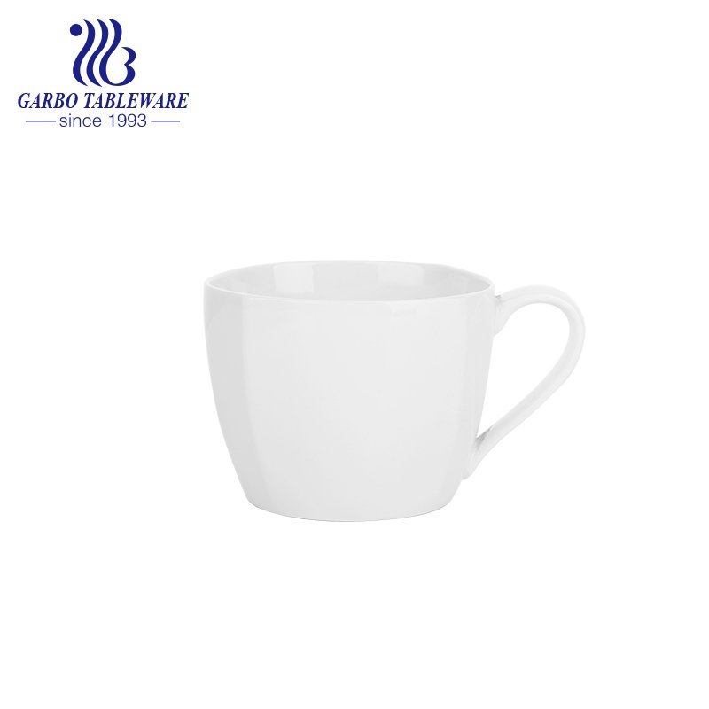 Classic ceramic drinking mug porcelain water cup with black color handle stoneware custom print juice mugs set drink ware
