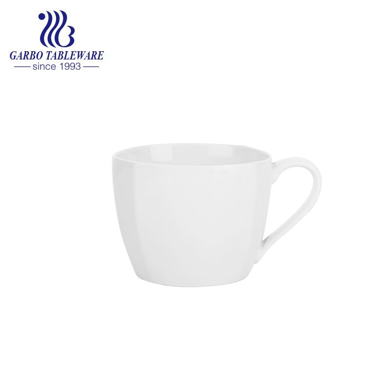 Copo de água de porcelana clássico caneca de cerâmica para beber com alça preta de grés personalizado com impressão de canecas para suco