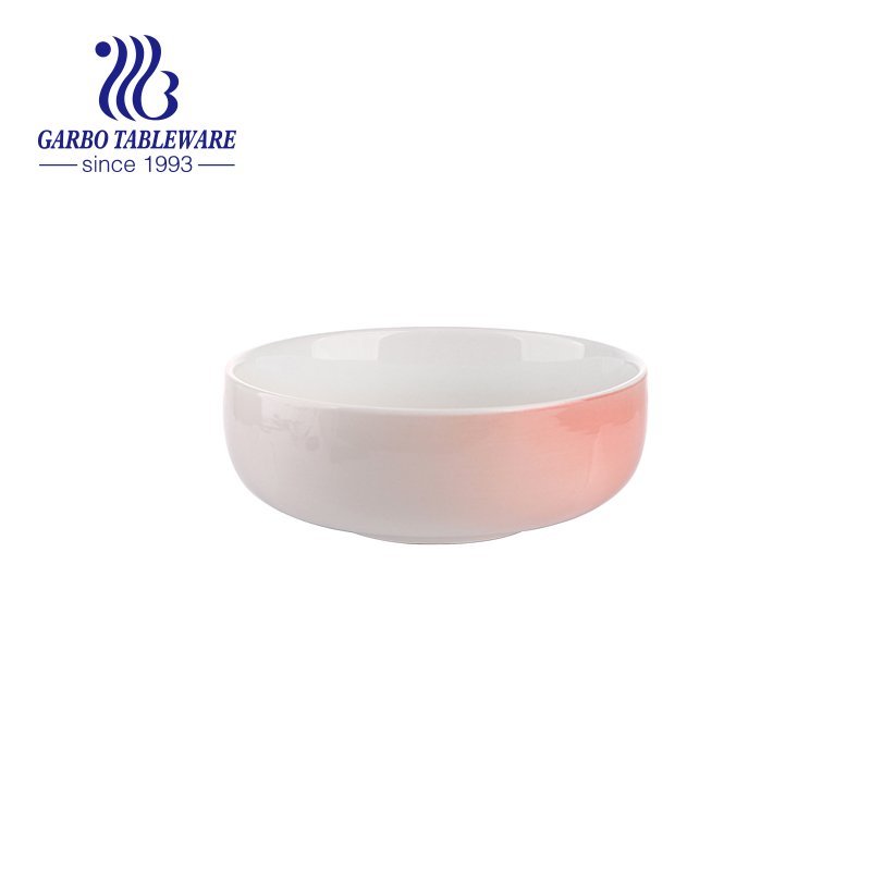 Wholesale 490ml ceramic bowl with graduated color design for daily usage
