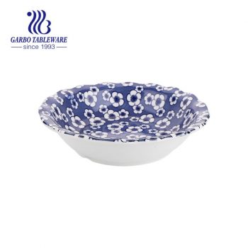 Wholesale 250mm ceramic big soup bowl with underglaze color decor