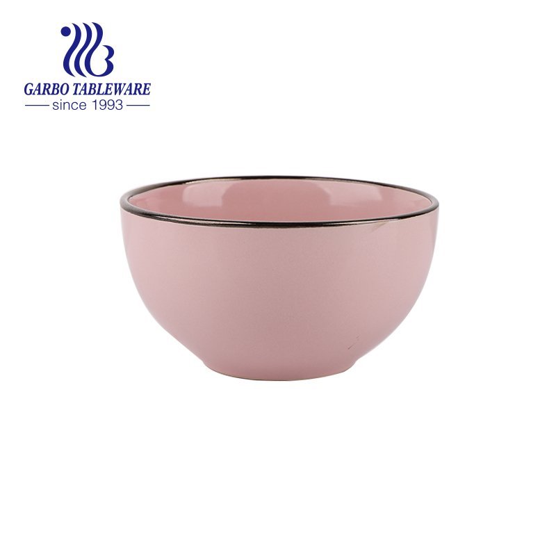 700ml color glazed stoneware bowl with orange color for home
