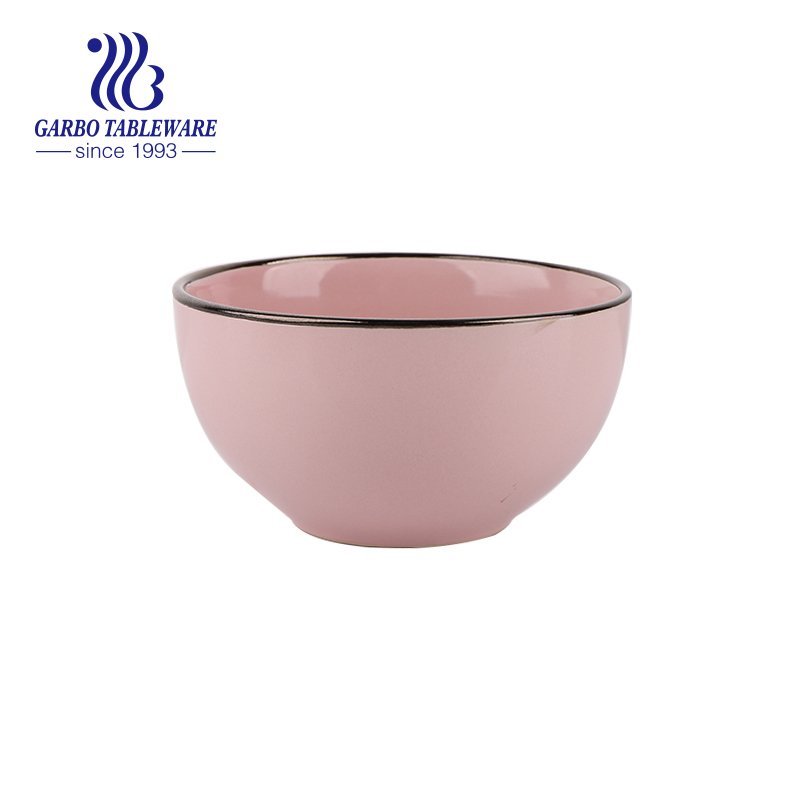 600ml stoneware color glazed bowl with splashed ink landscape style