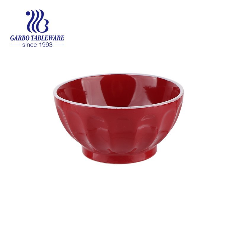 600ml stoneware color glazed bowl with splashed ink landscape style