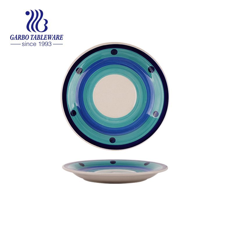 Fábrica de design exclusivo de arco-íris personalizado barato e bonito mini prato de sobremesa de cerâmica de 6.5 polegadas