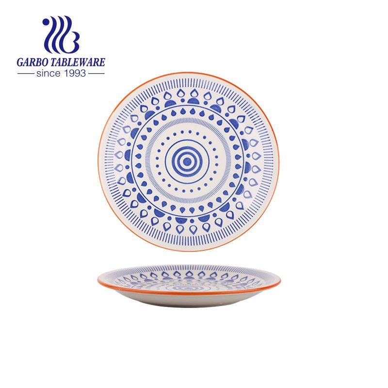 Wholesale OEM design hand painted beautiful decorative 7.5inch ceramic dessert plate