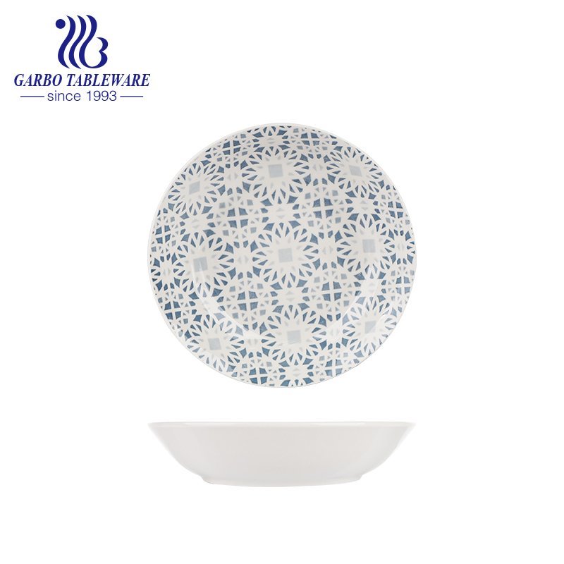 China factory cheap unique custom design hand painted stoneware dish 7inch ceramic dessert dish