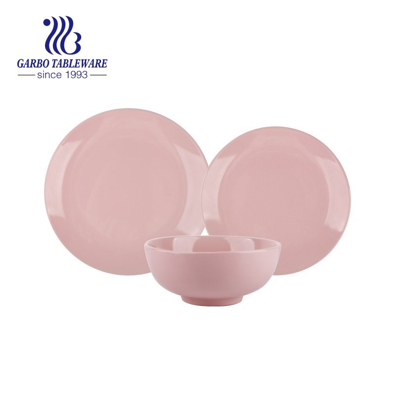 customized design double color glazed dinner set