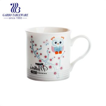 Taza de regalo de agua de cerámica linda y hermosa para el día de la madre con tazas de café de porcelana de diseño impreso