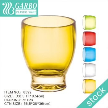 Durable 12oz bar liquor cup yellow polycarbonate whiskey glass cup