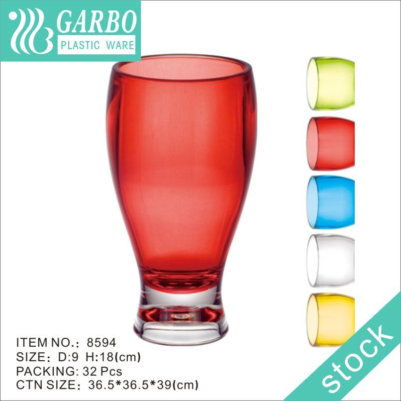 Fashion Lotus design clear polycarbonate 350ml juice glass cup