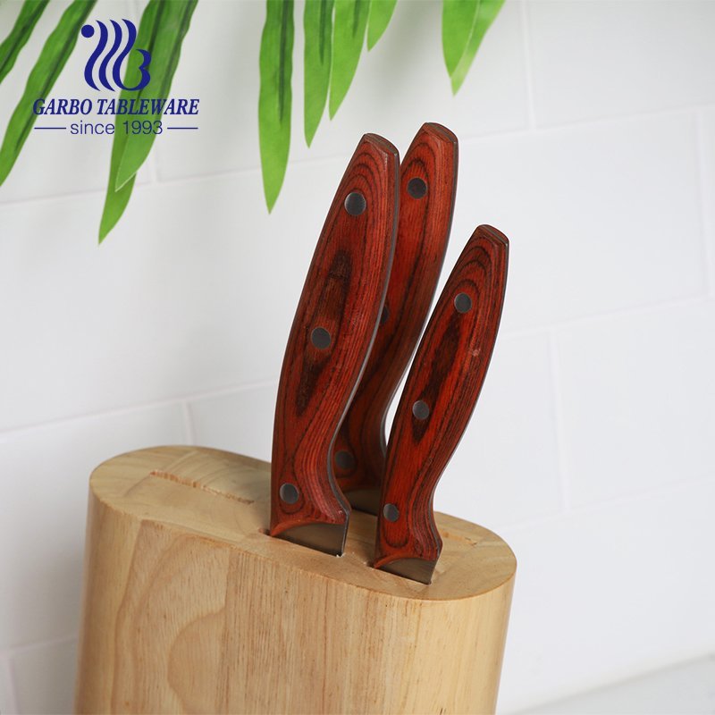 Faca de pão no atacado de aço inoxidável 420 para uso em cozinha com cabo de madeira