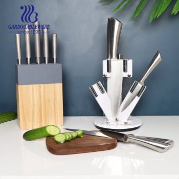 Paquete de caja marrón Cuchillo rebanador profesional de cocina de acero inoxidable 430 de calidad superior