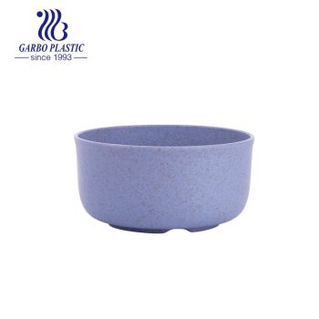 Factory round purple colored eco-friendly wheat straw plastic rice bowl for daily use