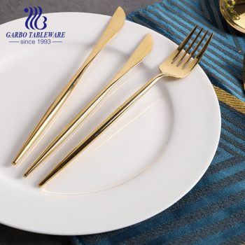 Couteau à dîner en or brillant de luxe de 8.5 pouces pour cadeau