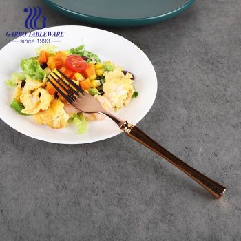 Noble and exquisite rose golden stainless steel dinner fork for female