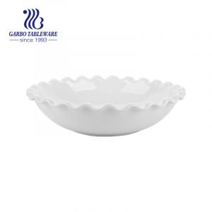 11.61 inch porcelain bowl with sun shape and wave edge for wholesale