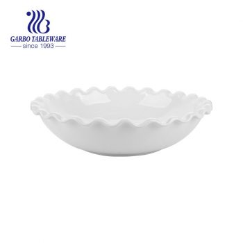 11.61 inch porcelain bowl with sun shape and wave edge for wholesale