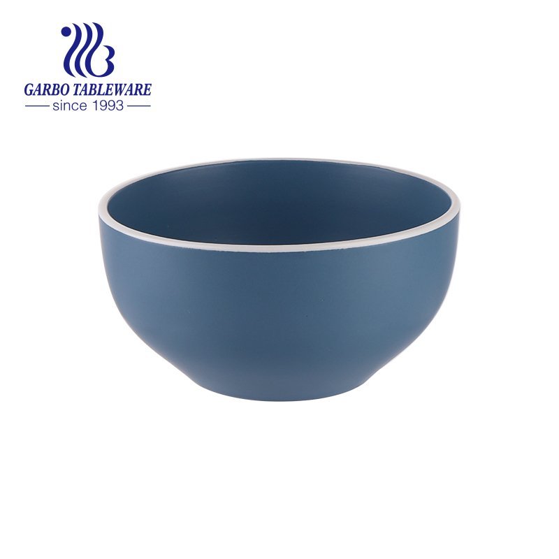 700ml color glazed stoneware bowl with orange color for home