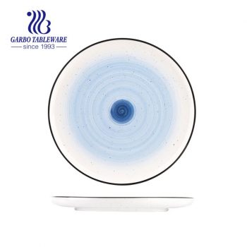 Wholesale A/B grade food safe beautiful color change 10inch porcelain flat dinner plate