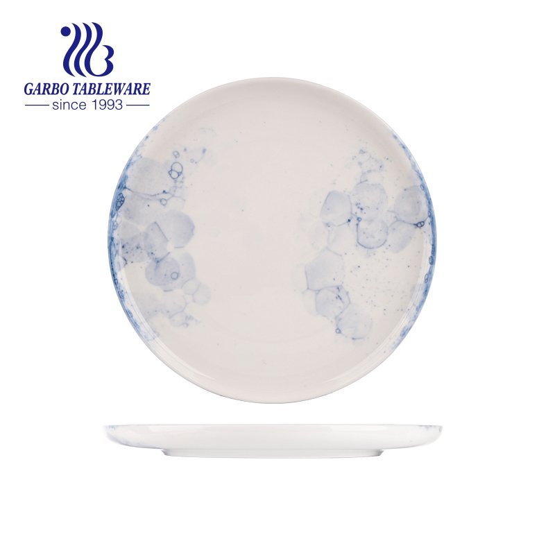 Vente en gros de qualité alimentaire A/B beau changement de couleur assiette plate en porcelaine de 10 pouces