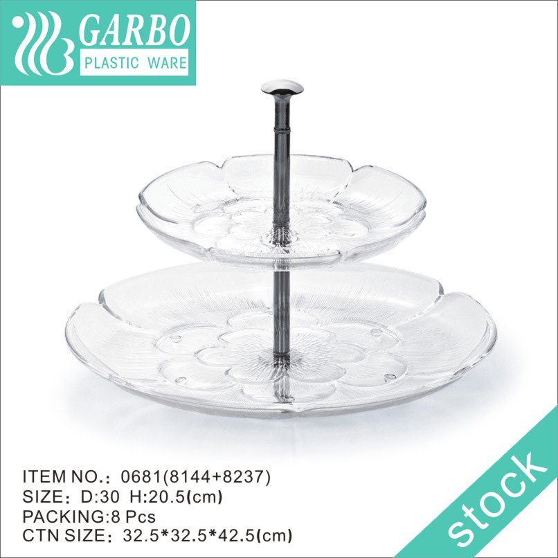 Durable Stronge Plastic Cupcake Holder with 2 layers Dessert Display Plates, Great for Outdoor events