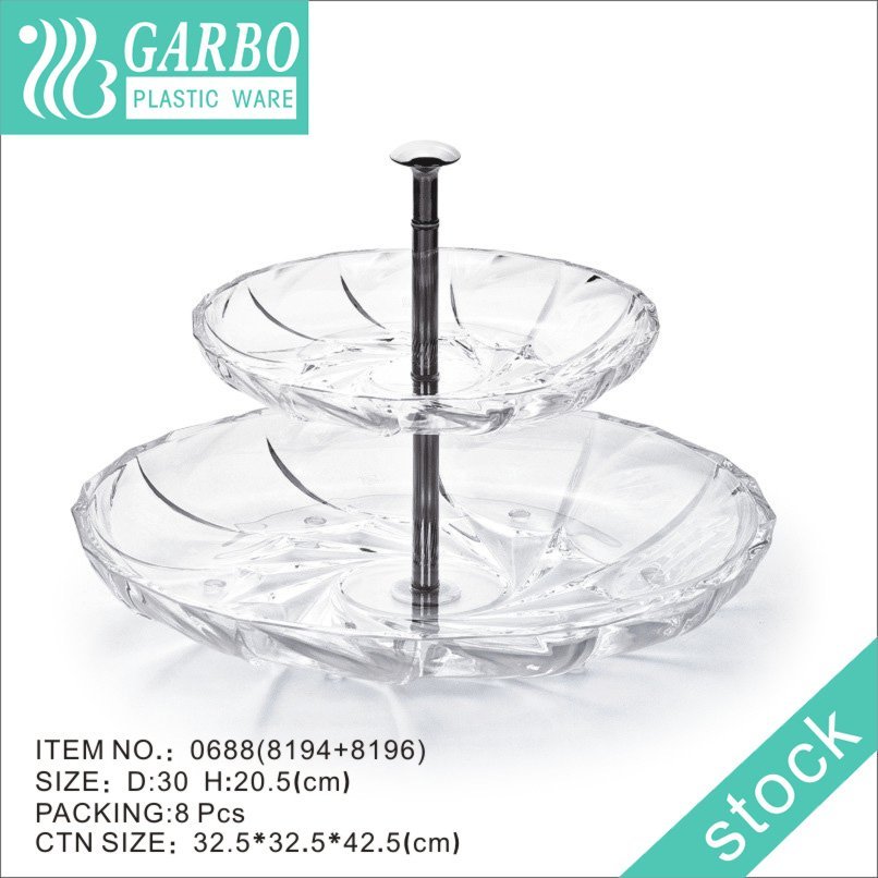 Durable Stronge Plastic Cupcake Holder with 2 layers Dessert Display Plates, Great for Outdoor events