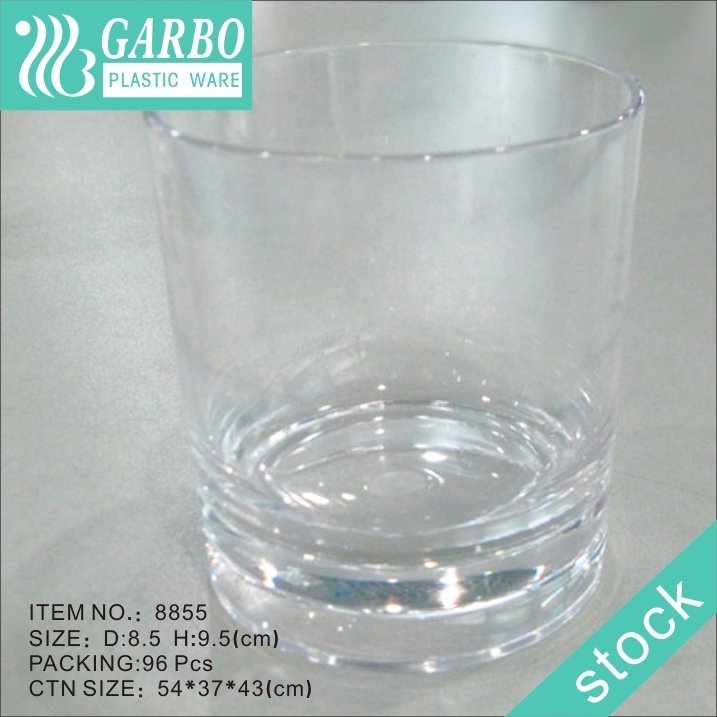 Fashion Lotus design clear polycarbonate 350ml juice glass cup