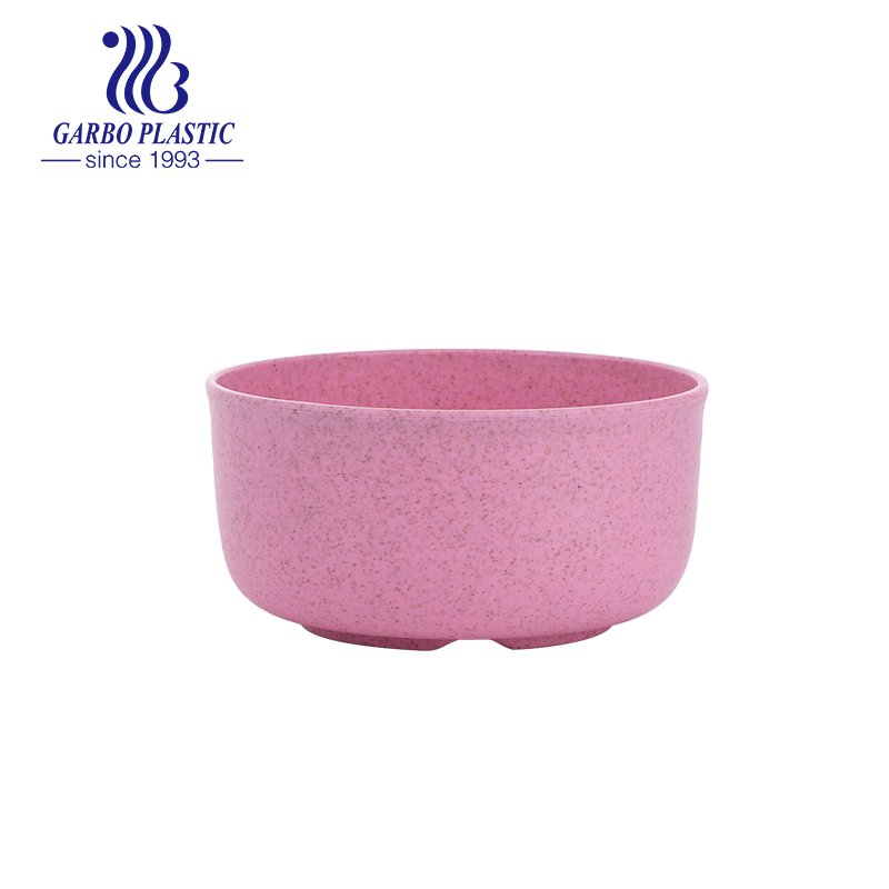 сладко-розовая небьющаяся пластиковая миска из пшеничной соломы разных цветов