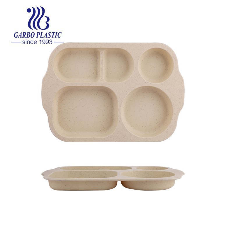 Cute Wheat Straw Sectional Plates for kids Unbreakable and Eco-friendly, Great to use at home or school