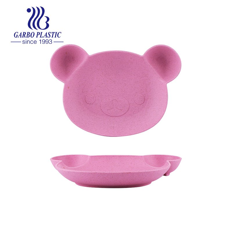 Cute Wheat Straw Sectional Plates for kids Unbreakable and Eco-friendly, Great to use at home or school