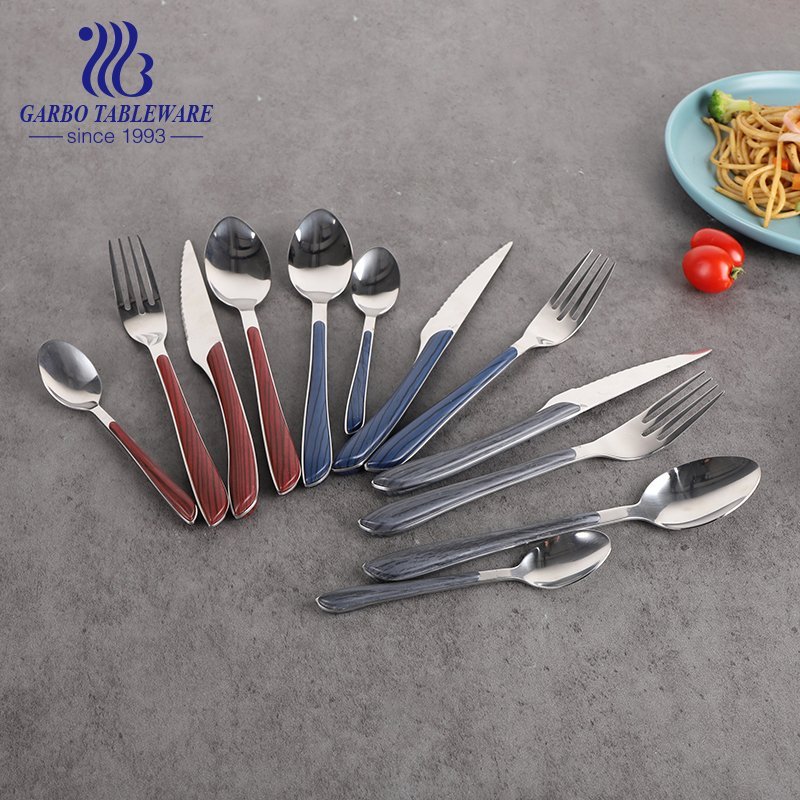 Garbo Stainless Steel Cutlery Set Decorative Wood Handle Fork Metal Cutlery