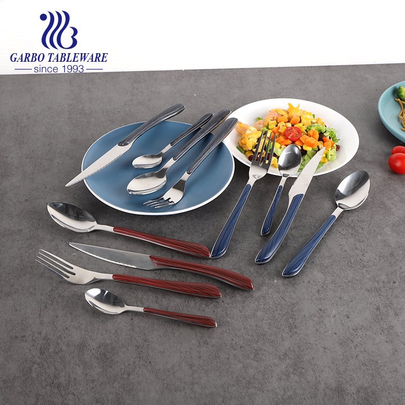 Garbo Stainless Steel Cutlery Set Decorative Wood Handle Fork Metal Cutlery