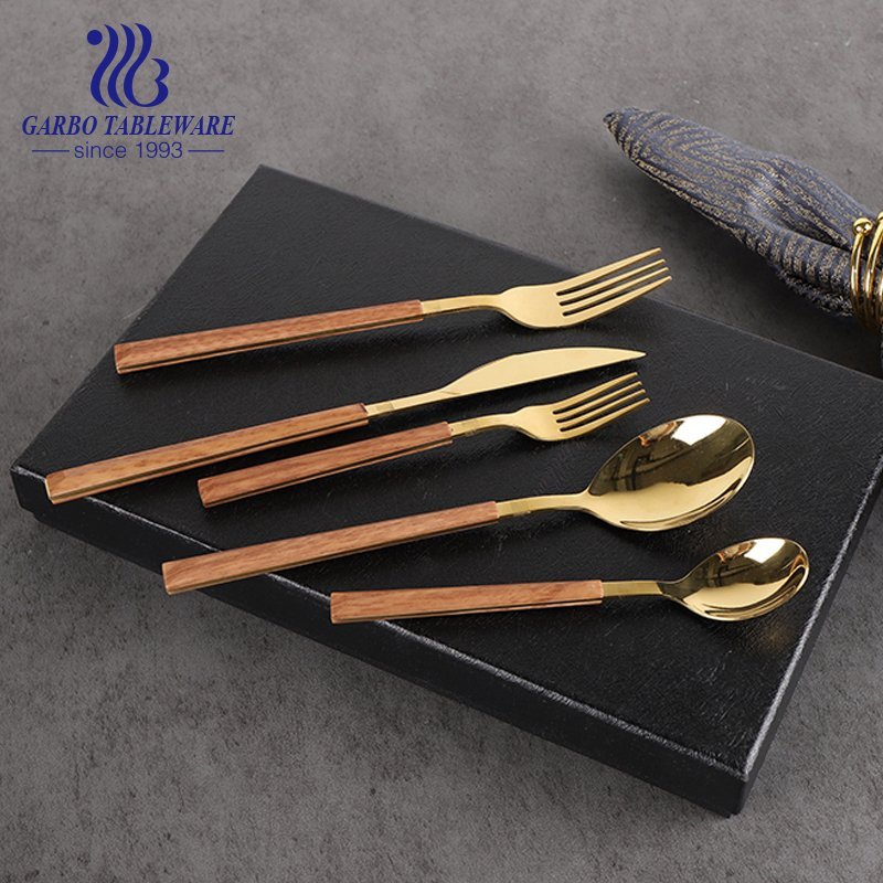 Glossy Finish Luxury Gold Plating Dinner Knife Stock Available Now