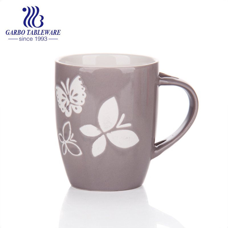 Conjunto de canecas de porcelana em porcelana com estampa dourada de cerâmica e xícara de café com alça clássica grande