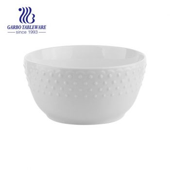 Tigela de porcelana de 780 ml com design de ponto em relevo para comer arroz
