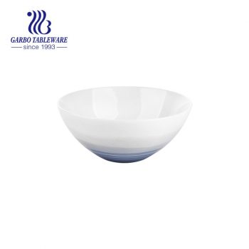 Porcelana durável com tigela de 780ml de comprimento largo com base azul esmaltada