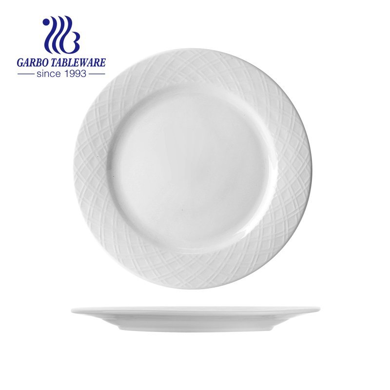 Atacado design personalizado elegante placa de peixe oval de porcelana de 12.5 polegadas com design em relevo