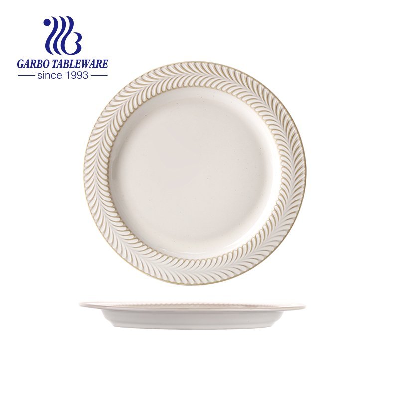 Оптовый индивидуальный дизайн элегантная белая 12.5-дюймовая овальная фарфоровая тарелка для рыбы с тисненым дизайном