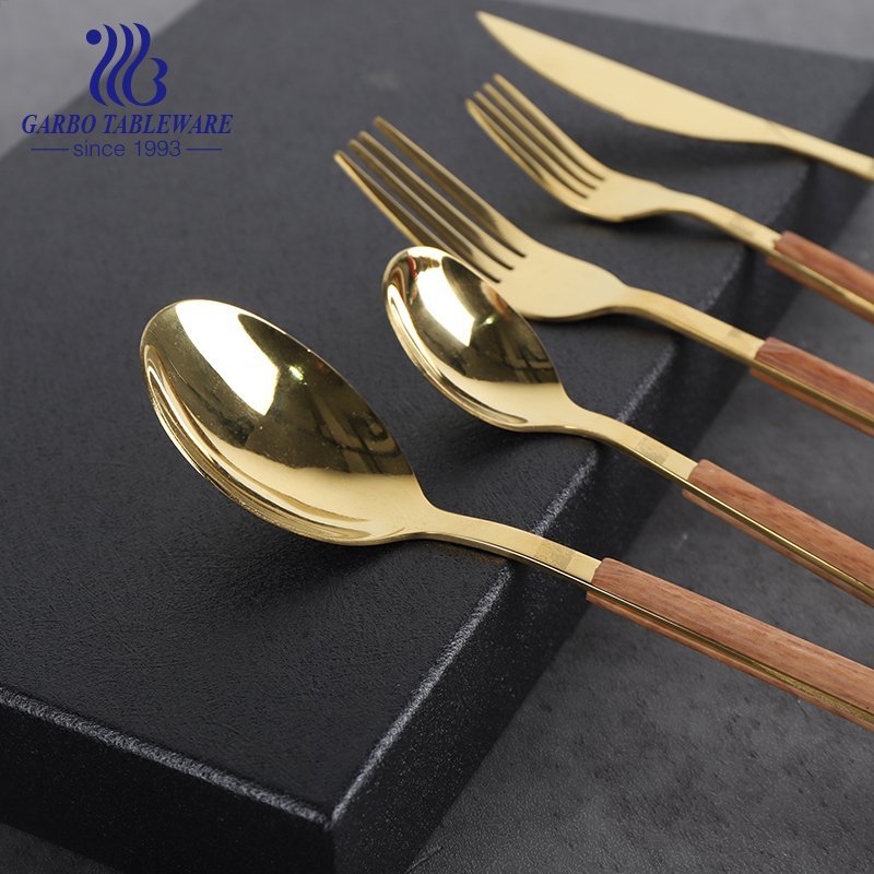 Glossy Finish Luxury Gold Plating Dinner Knife Stock Available Now