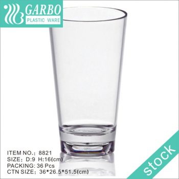 Plain 550ml transparent PC plastic water beer cup