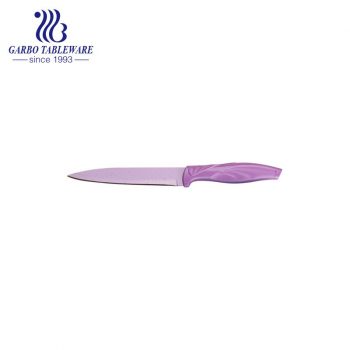 Cuchillo de cocina colorido modificado para requisitos particulares del acero inoxidable 420 del cuchillo de cocina del estilo moderno de la caja de regalo