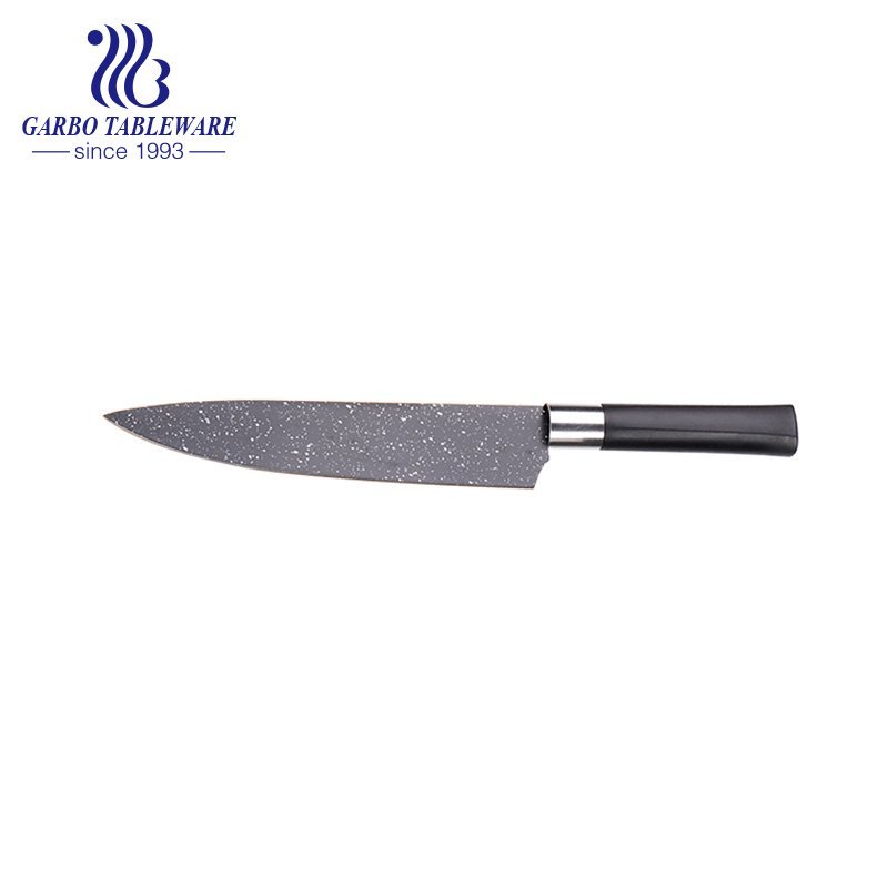 Caja de color Embalaje Logotipo personalizado Cuchillo de cocina Chef Works Pendiente Negro Mejor cuchillo de cocina Chef