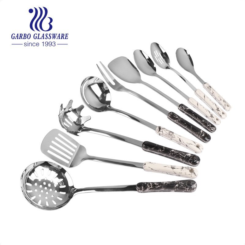 Heat Resistant factory big suppliers with big discount selling price 201 stainless steel kitchen utensil set skimmer spoons set